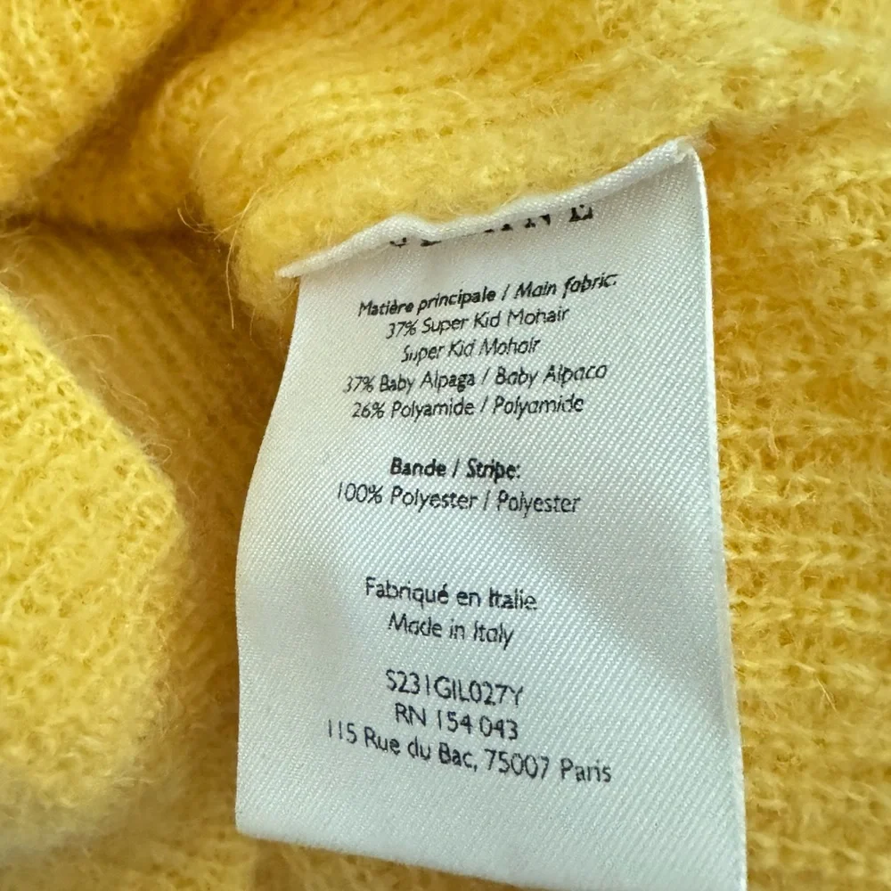 Sezane BARRY CARDIGAN yellow xxs/ NWT - Picture 8 of 10